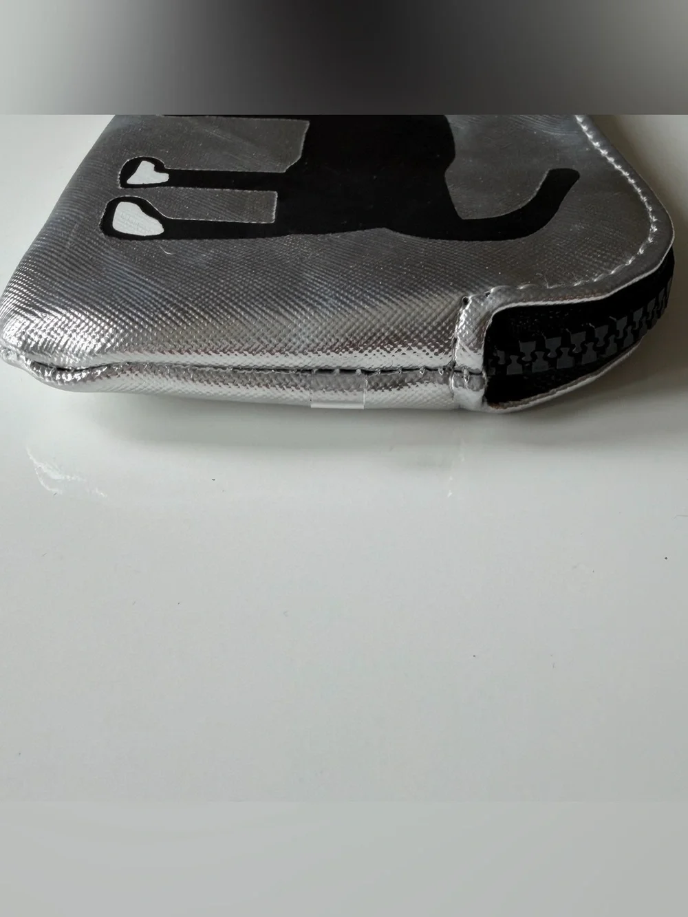 Marc Tetro Cat Travel Set Pouch Passport Holder Metallic Silver